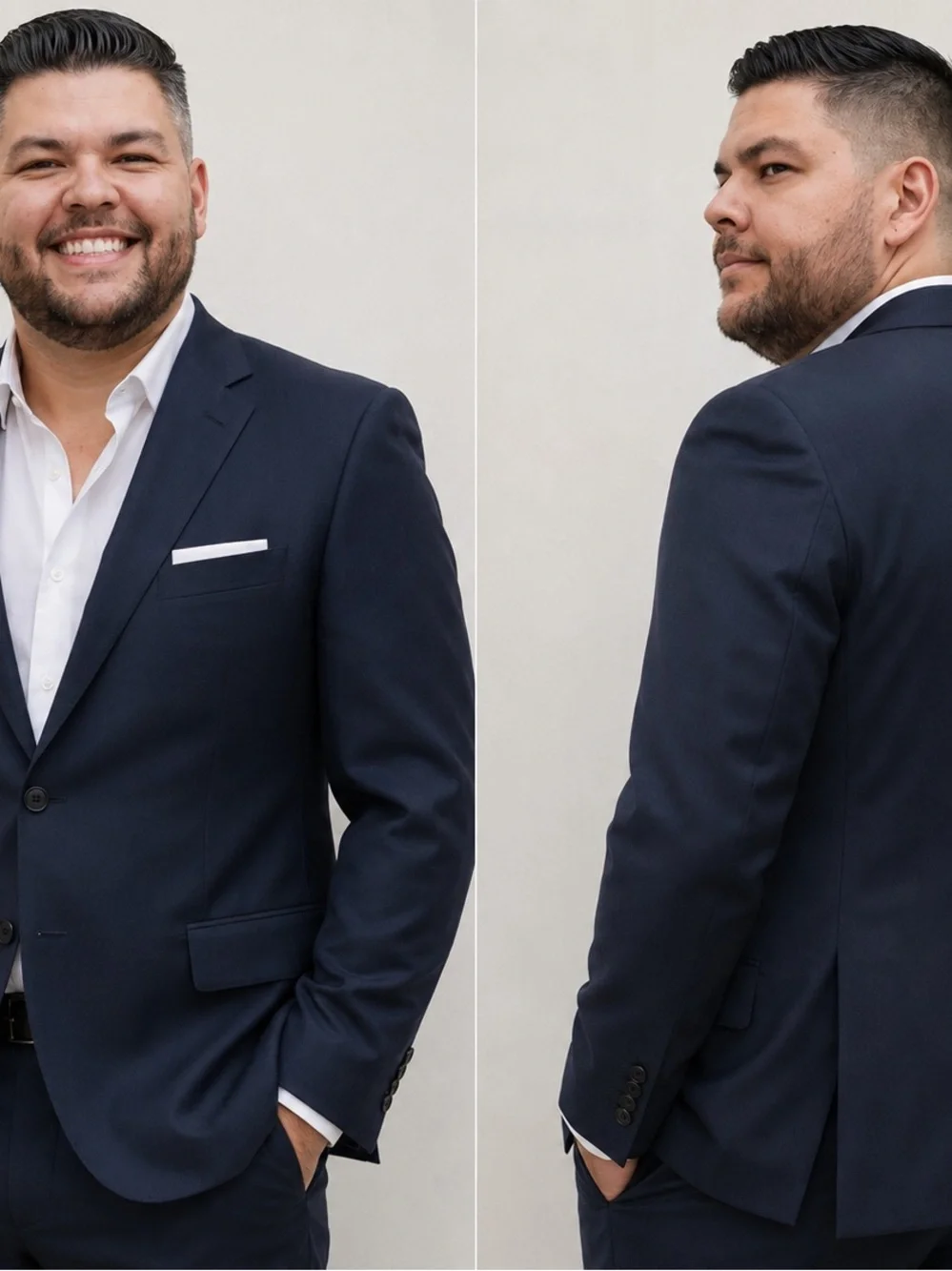 CANALI Navy Blazer 48R Sport Coat Two Button Suit Jacket WOOL $1495